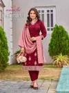 Pashmina By Aanchi Vichitra Silk Embroidery Kurti With Bottom Dupatta